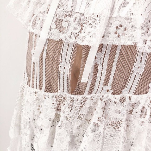For Love & Lemons Claudette Dress Lace Corset Belt - Picture 9 of 9